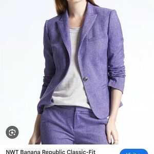 NWT Banana Republic Purple Herringbone classic fit blazer size 6